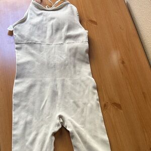 SKIMS Cream Ribbed Jumpsuit